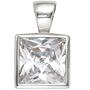 Anh�nger 925 Sterling Silber rhodiniert 1 Zirkonia 15,2 mm hoch