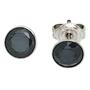 Ohrstecker 925 Sterling Silber rhodiniert 2 schwarze Zirkonia 6,5 mm 