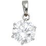 Anh�nger 925 Sterling Silber rhodiniert 1 Zirkonia 11,5 mm hoch
