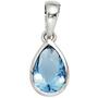 Anh�nger Tropfen 925 Sterling Silber rhodiniert 1 Zirkonia blau
