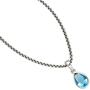 Anh�nger Tropfen 925 Sterling Silber rhodiniert 1 Zirkonia blau