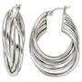 Creolen 925 Sterling Silber rhodiniert, 10,1 mm breit 