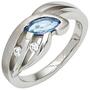 Damen Ring 925 Sterling Silber mattiert mit Zirkonia hellblau blau (Gr��e: 60) 