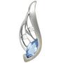Anh�nger 925 Sterling Silber rhodiniert teilmattiert Zirkonia blau
