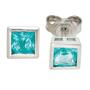Ohrstecker quadratisch 925 Sterling Silber 2 Zirkonia t�rkis Ohrringe 