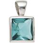Anh�nger quadratisch 925 Sterling Silber rhodiniert 1 Zirkonia