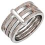 Damen Ring breit 925 Sterling Silber rhodiniert und teildiamantiert (Gr��e: 54) 