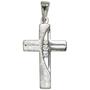 Anh�nger Kreuz 925 Sterling Silber rhodiniert teileismatt 3 Zirkonia 