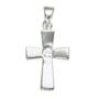 Anh�nger Kreuz 925 Sterling Silber rhodiniert 1 Zirkonia 