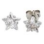 Ohrstecker Stern 925 Sterling Silber rhodiniert 2 Zirkonia Ohrringe 