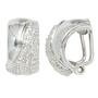 Ohrclips 925 Sterling Silber rhodiniert teilgeh�mmert 