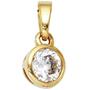 Anh�nger 925 Sterling Silber vergoldet 1 Zirkonia