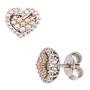 Ohrstecker Herz 585 Gold Wei�gold Rotgold 60 Diamanten Brillanten Ohrringe 