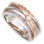 Damen Ring breit 585 Wei�gold Rotgold bicolor 48 Diamanten (Gr��e: 56) 