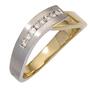 Damen Ring 585 Gelbgold Wei�gold bicolor teilmatt Diamanten (Gr��e: 54) 