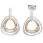 Ohrstecker 585 Wei�gold Rotgold 16 Diamanten 