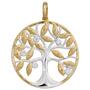Anh�nger Baum 585 Gelbgold bicolor 5 Diamanten Brillanten