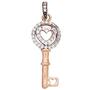 Anh�nger Schl�ssel 333 Rotgold teilrhodiniert mit Zirkonia 