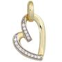 Anh�nger Herz 333 Gelbgold teilrhodiniert mit Zirkonia 