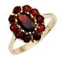 Damen Ring 375 Gold Gelbgold 11 Granate rot Goldring Granatring (Gr��e: 60) 