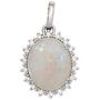 Anh�nger 585 Wei�gold 1 Opal 18 Diamanten Brillanten 0,10ct.