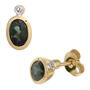 Ohrstecker 585 Gelbgold 2 gr�ne Turmaline 2 Diamanten 