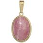 Anh�nger oval 585 Gold Gelbgold 1 Rhodochrosit rosa Goldanh�nger