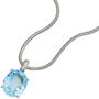 Anh�nger oval 585 Wei�gold 1 Blautopas blau 5 Diamanten Brillanten