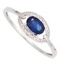 Damen Ring 585 Gold Wei�gold 1 Safir blau (Gr��e: 54) 