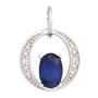 Anh�nger 585 Wei�gold 1 blauer Safir 2 Diamanten Brillanten 0,01ct.