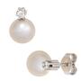 Ohrstecker 585 Wei�gold 2 S��wasserperlen 2 Diamanten Brillanten 