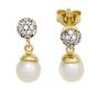 Ohrstecker 333 Gelbgold teilrhodiniert 2 S��wasserperlen mit Zirkonia 