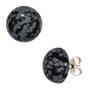Ohrstecker 925 Sterling Silber 2 Schneeflocken-Obsidiane 