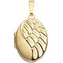 Medaillon 333 Gelbgold teilmattiert, oval f�r 2 Fotos