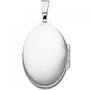 Medaillon oval 375 Gold Wei�gold mattiert 3 Zirkonia Anh�nger zum �ffnen