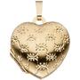 Medaillon Herz 333 Gelbgold mattiert