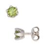 Ohrstecker 925 Sterling Silber rhodiniert 2 Peridote gr�n 4,8 mm 