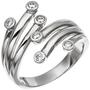 Damen Ring 925 Sterling Silber rhodiniert 6 Zirkonia (Gr��e: 52) 