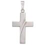 Anh�nger Kreuz 925 Sterling Silber rhodiniert teilmattiert 30,7 mm 