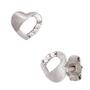 Ohrstecker Herz 925 Sterling Silber rhodiniert teilmattiert 6 Zirkonia 