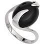 Damen Ring 925 Sterling Silber rhodiniert 1 Onyx schwarz (Gr��e: 54) 