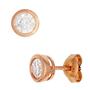 Ohrstecker rund 925 Sterling Silber rotvergoldet 2 Zirkonia Ohrringe 