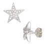 Ohrstecker Stern 925 Sterling Silber rhodiniert mit Zirkonia 10,8 mm 