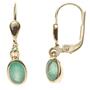 Boutons oval 585 Gold Gelbgold 2 Smaragde gr�n Ohrringe Ohrh�nger 