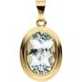 Anh�nger oval 585 Gold Gelbgold 1 Aquamarin hellblau Goldanh�nger 