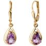 Boutons 333 Gold Gelbgold 2 Amethyste Ohrringe 
