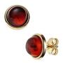 Ohrstecker rund 375 Gold Gelbgold 2 Bernsteine orange Ohrringe 