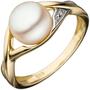 Damen Ring 585 Gelbgold  Perle Goldring Perlenring (Gr��e: 58) 