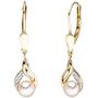 Boutons 585 Gelbgold 2 S��wasser Perlen 2 Diamanten Ohrringe 