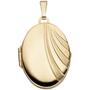 Medaillon oval f�r 2 Fotos 333 Gelbgold matt Anh�nger zum �ffnen